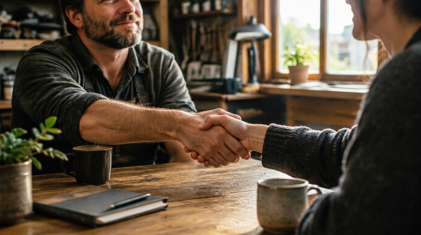 Handshake, Entscheidung ohne Druck